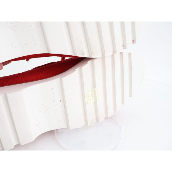 Donald Pliner Harlie Platform Loafer Boat Shoe Slip On Size 10 Red Suede - Picture 10 of 14